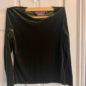 Double D Ranch Green Fitted Long Sleeve Blouse